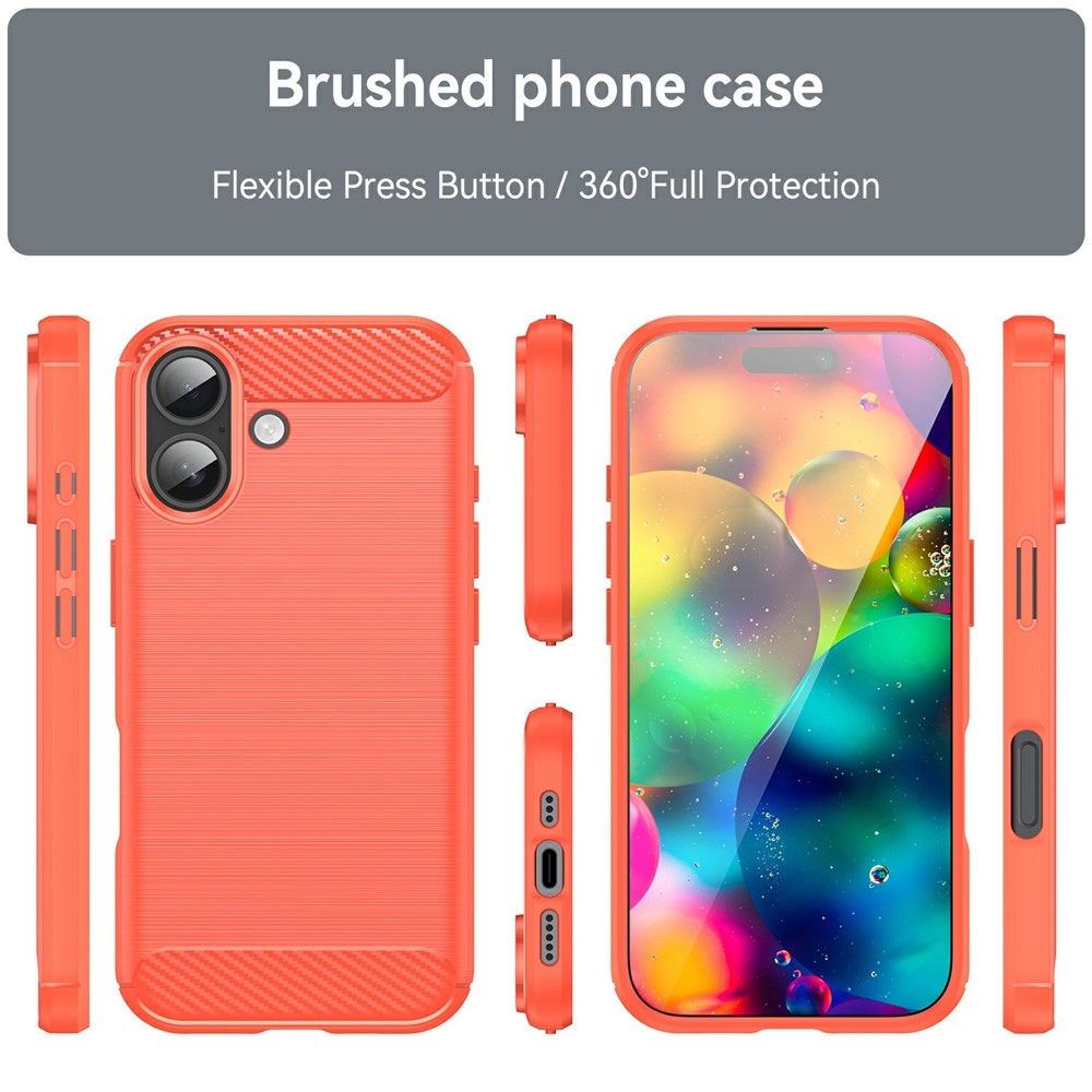 Carbon odolný gelový obal na iPhone 17 - červený