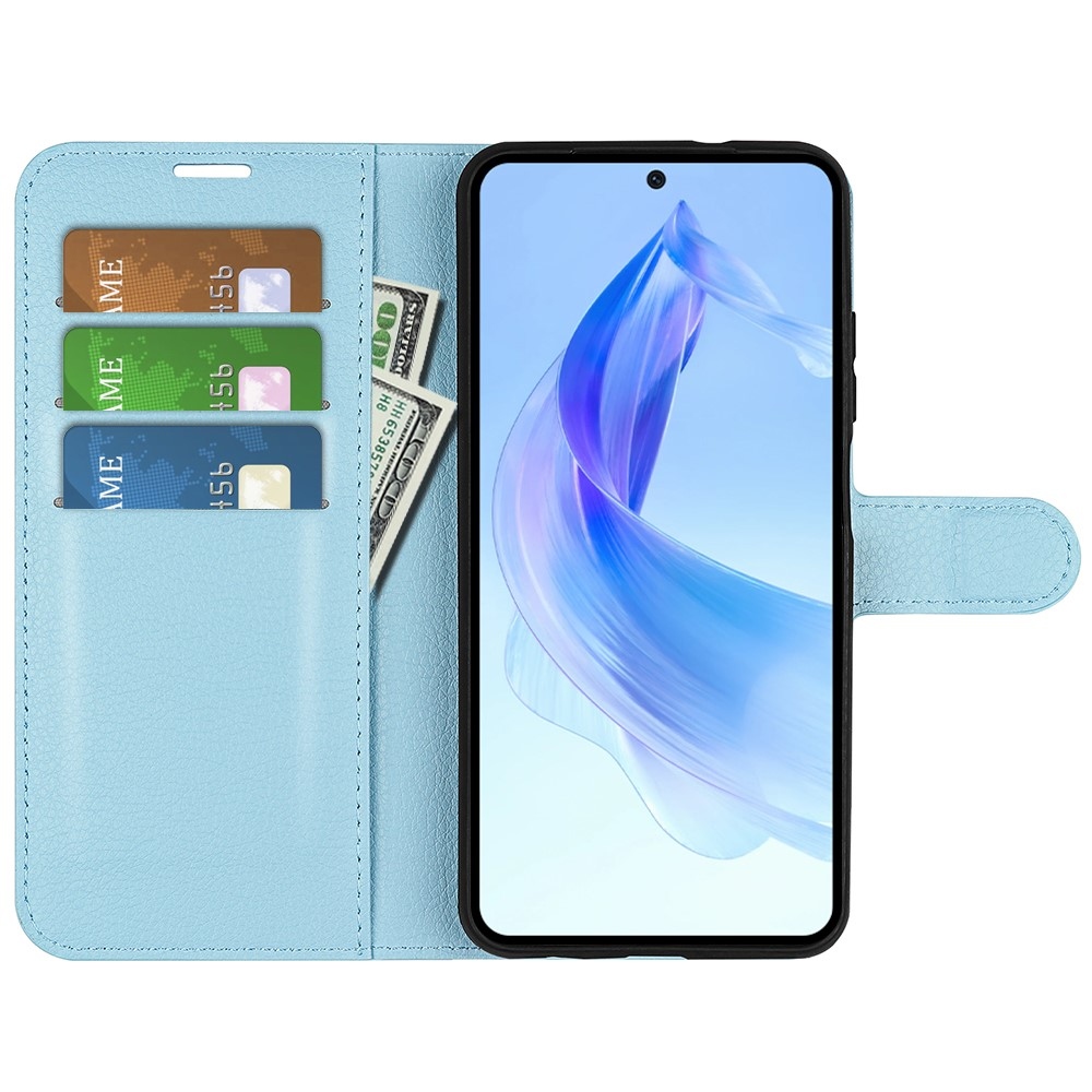 Litchi knížkové pouzdro na Honor 90 Lite - modré