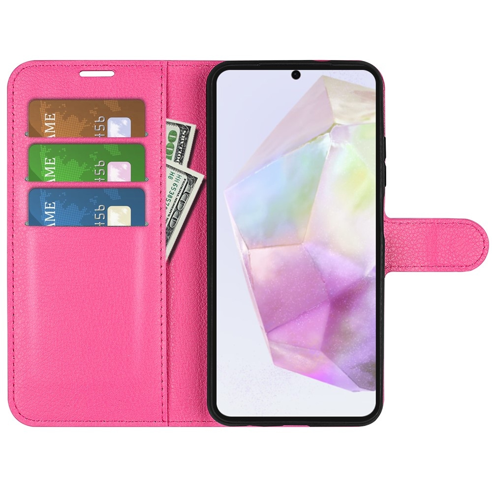 Litchi knížkové pouzdro na Samsung Galaxy A36 5G - rose