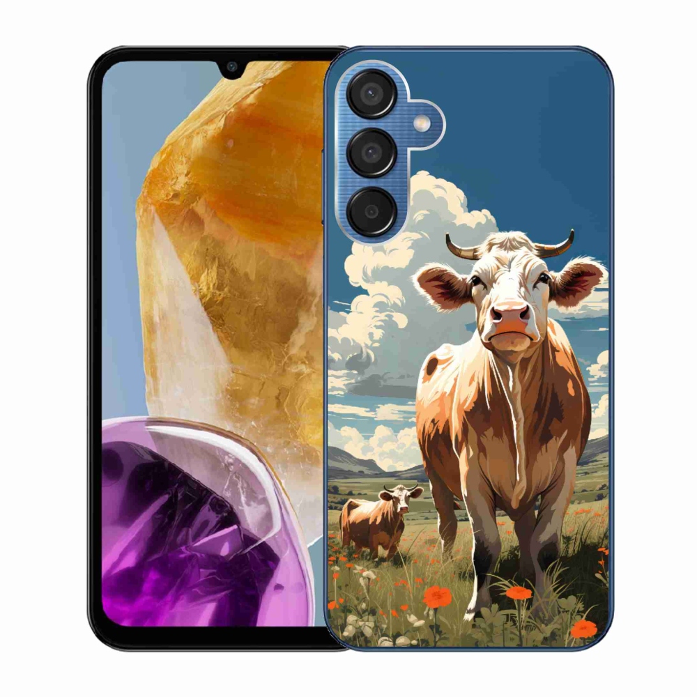 Gelový kryt mmCase na Samsung Galaxy M15 5G - krávy na louce