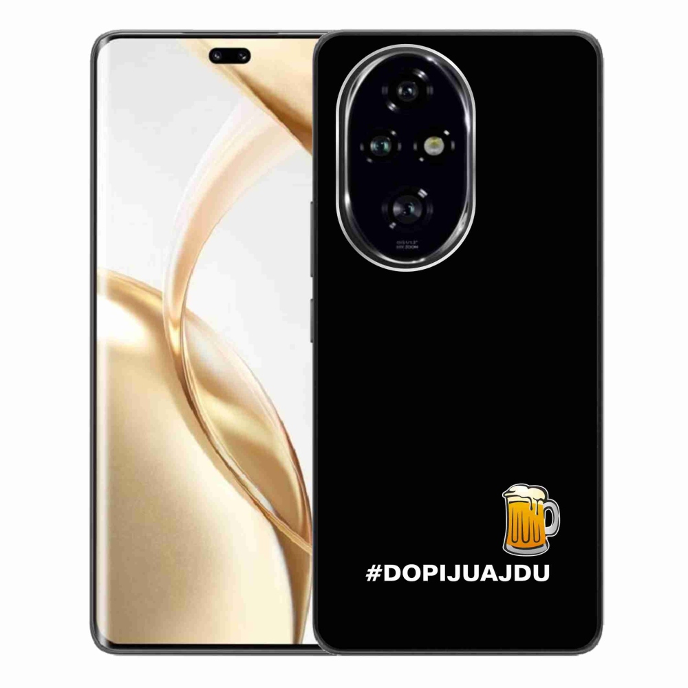 Gelový kryt mmCase na Honor 200 Pro 5G - pivní motiv 1 černé pozadí