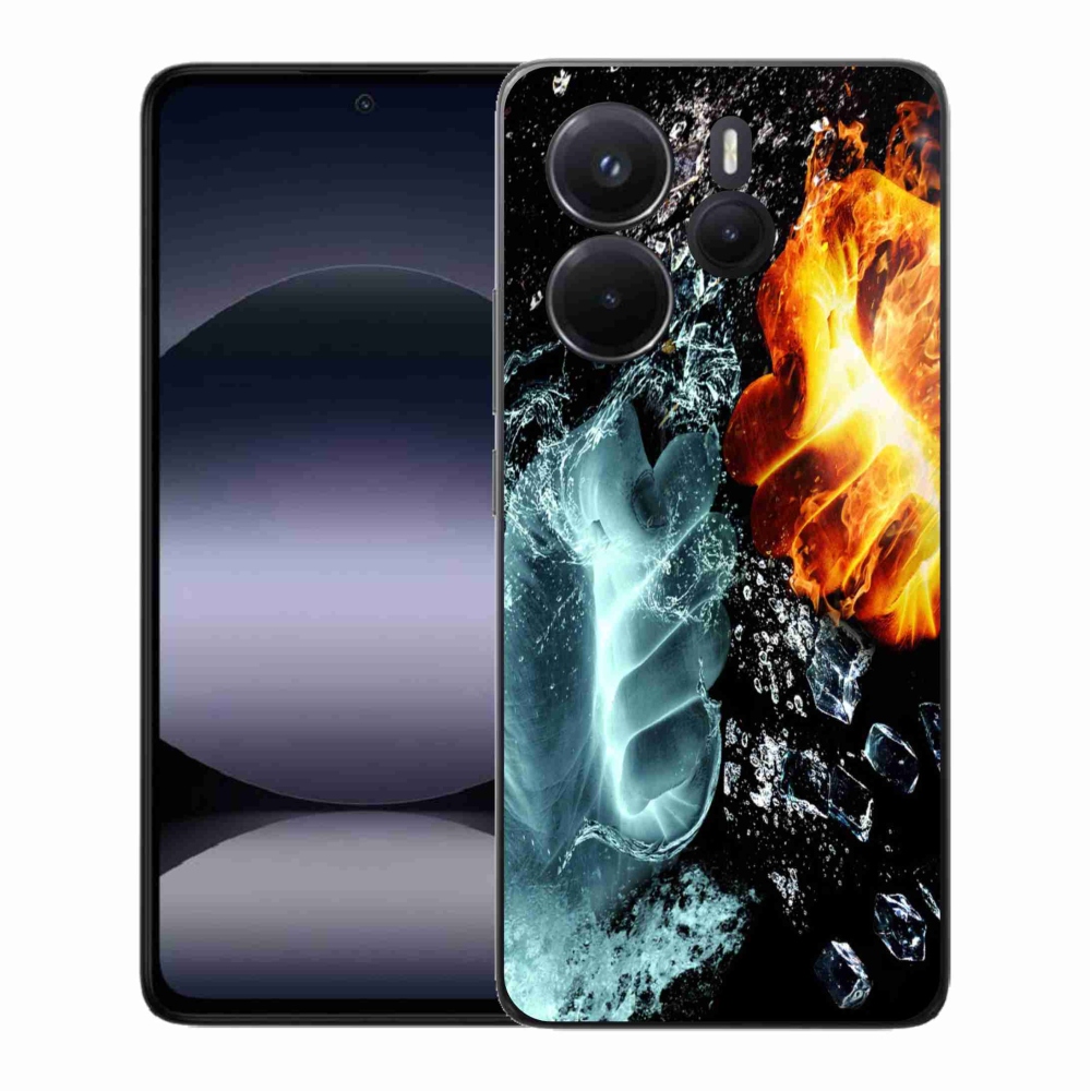 Gelový kryt mmCase na Xiaomi Redmi Note 14 - voda a oheň