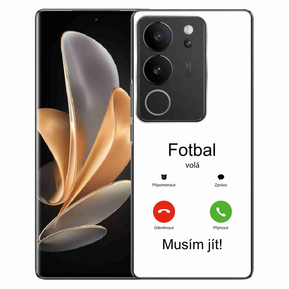 Gelový kryt mmCase na Vivo V29 5G - fotbal volá bílé pozadí
