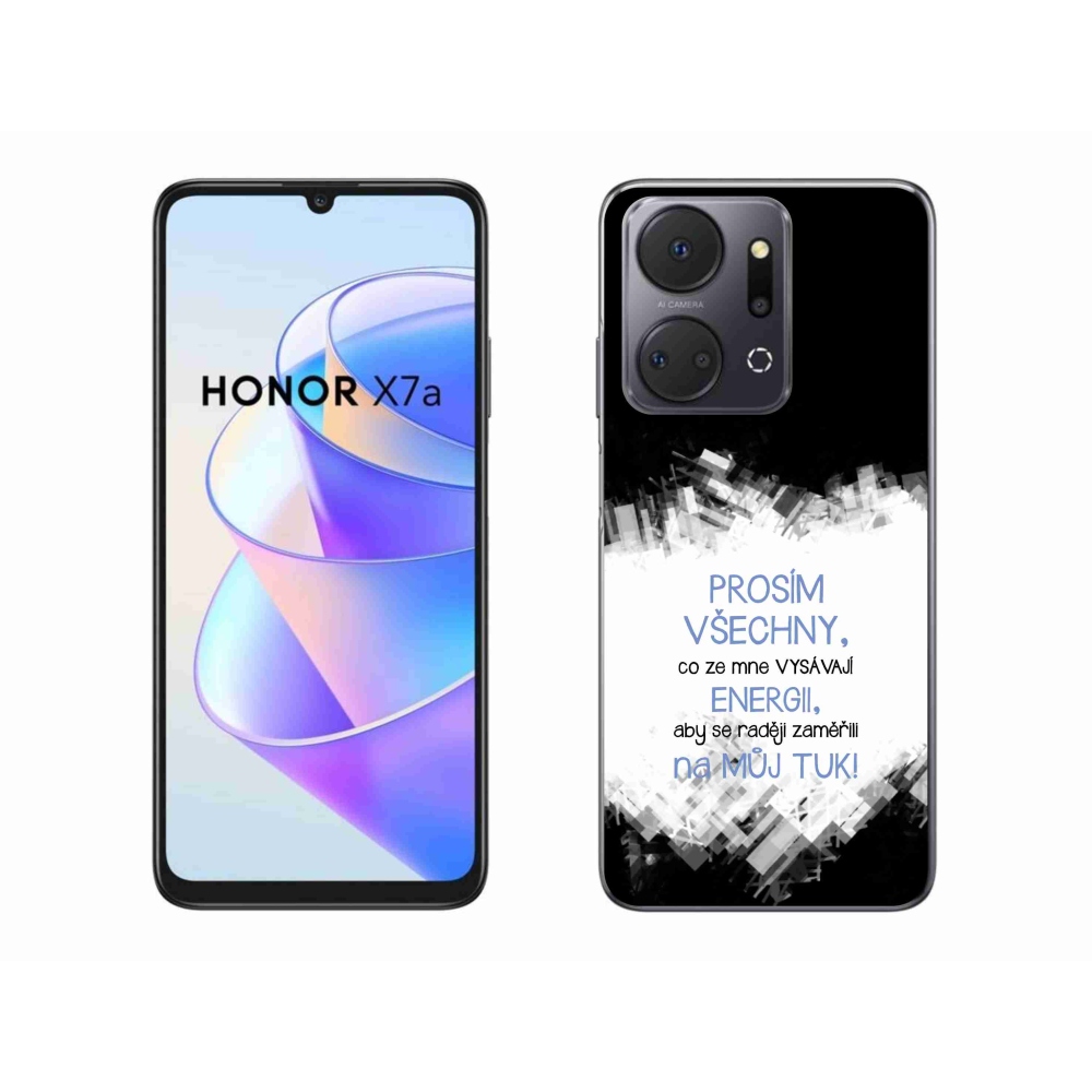 Gelový kryt mmCase na Honor X7a - vtipný text 1 modrý