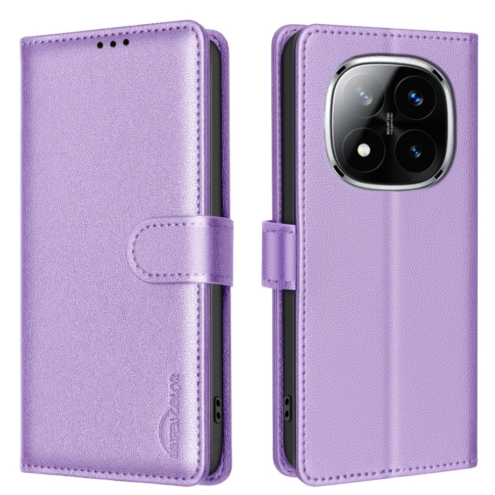 BINFEN knížkové pouzdro na Xiaomi Redmi Note 14 Pro 5G/Poco X7 5G/Note 14 Pro+ 5G - fialové