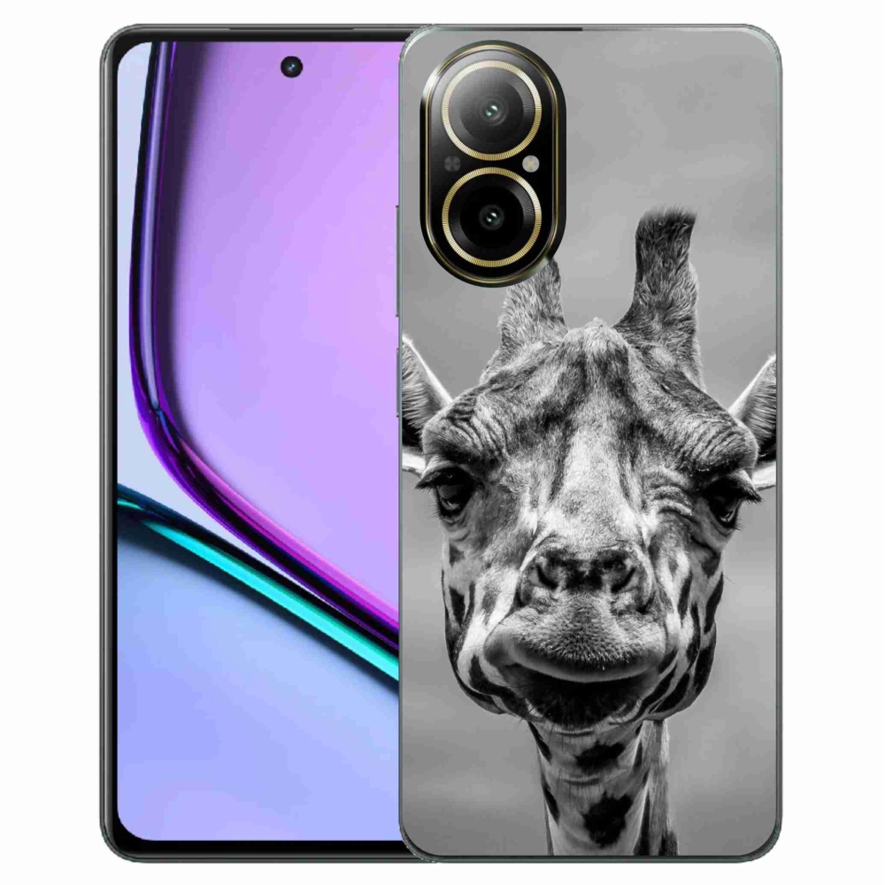 Gelový kryt mmCase na Realme C67 - černobílá žirafa