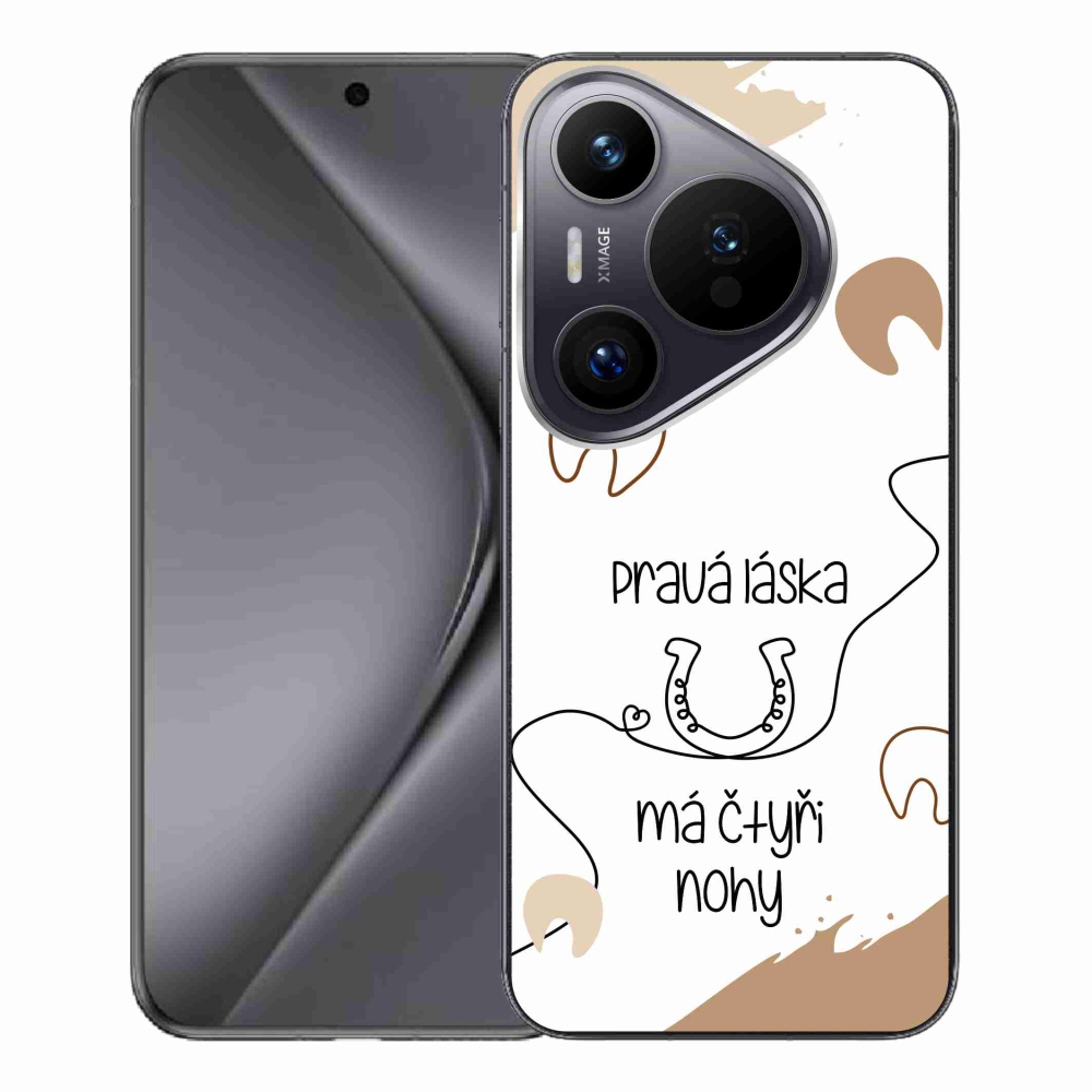 Gelový kryt mmCase na Huawei Pura 70 Pro - koňský motiv bílé pozadí