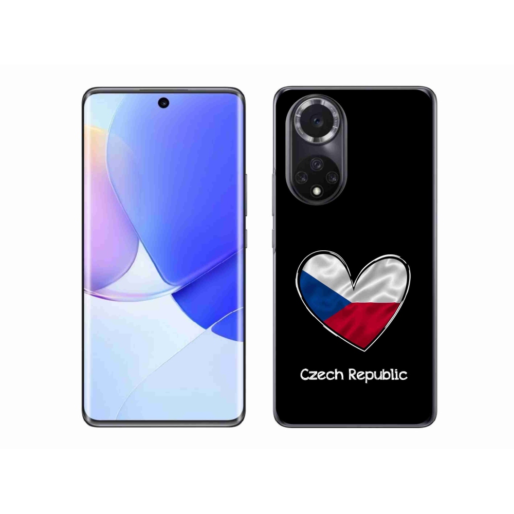 Gelový kryt mmCase na Honor 50 - vlajka srdce černé pozadí