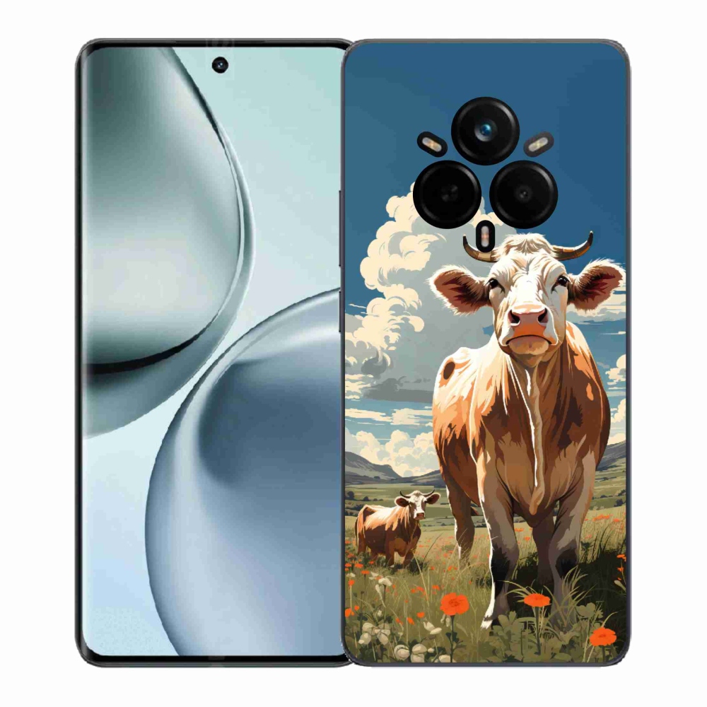 Gelový kryt mmCase na Realme 14 Pro+ 5G - krávy na louce