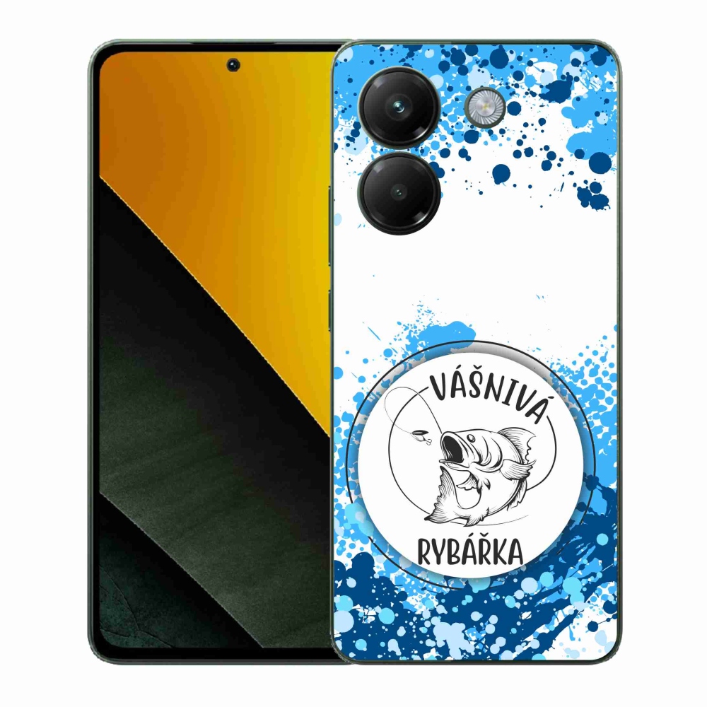 Gelový kryt mmCase na Xiaomi Poco M7 Pro 5G - vášnivá rybářka bílé pozadí