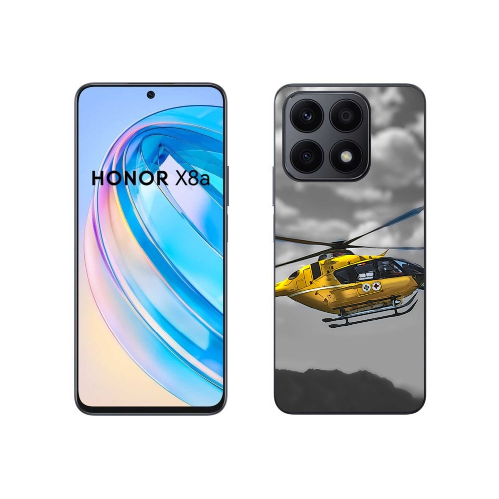 Gelový kryt mmCase na Honor X8a - žlutá helikoptéra
