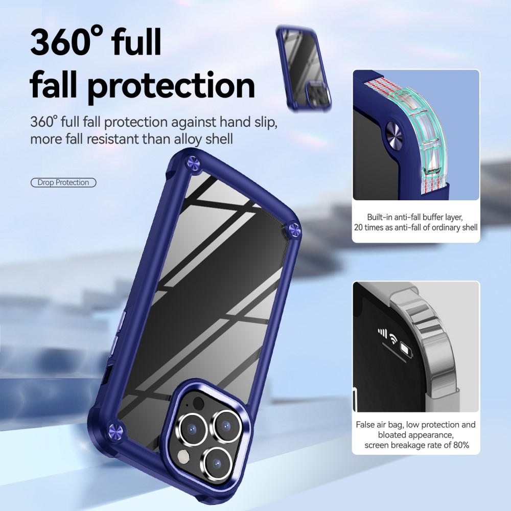Gelový obal s pevnými zády na iPhone 15 Pro Max - modrý