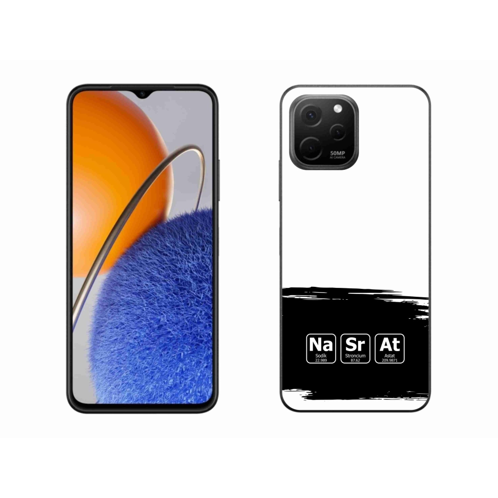 Gelový kryt mmCase na Huawei Nova Y61 - chemické prvky černobílé pozadí