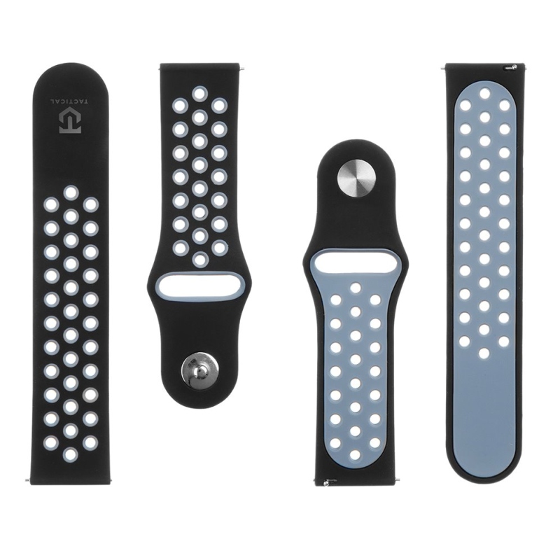 Tactical 267 Double Silikonový Řemínek 22mm Black/Grey
