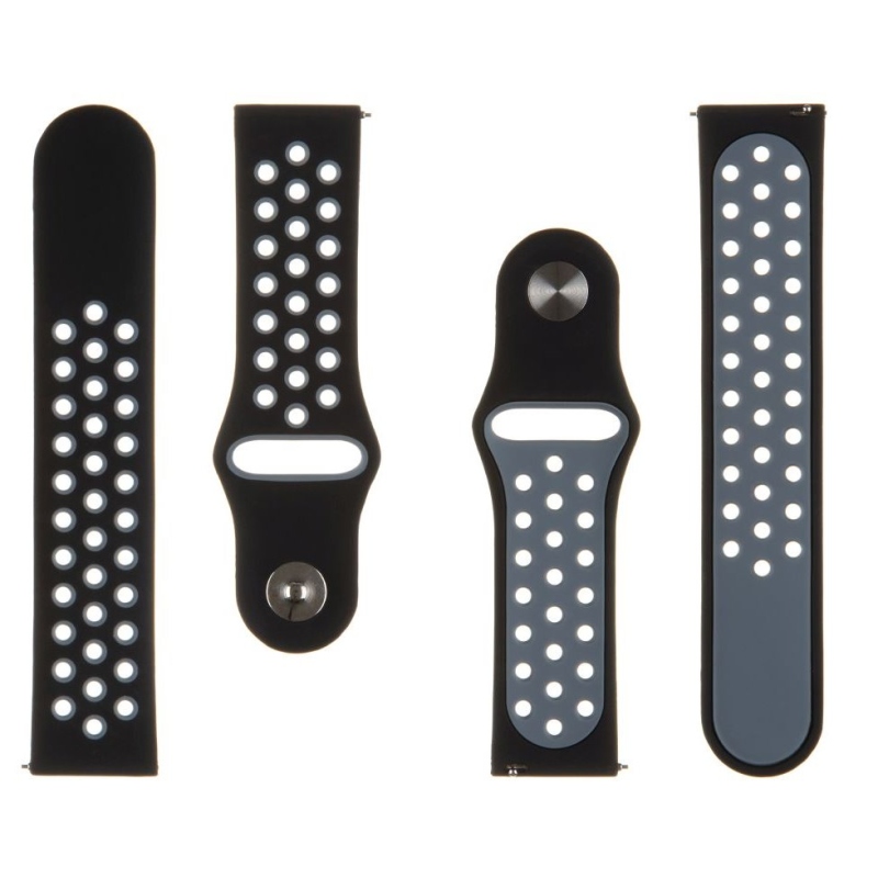 Tactical 267 Double Silikonový Řemínek 22mm Black/Grey