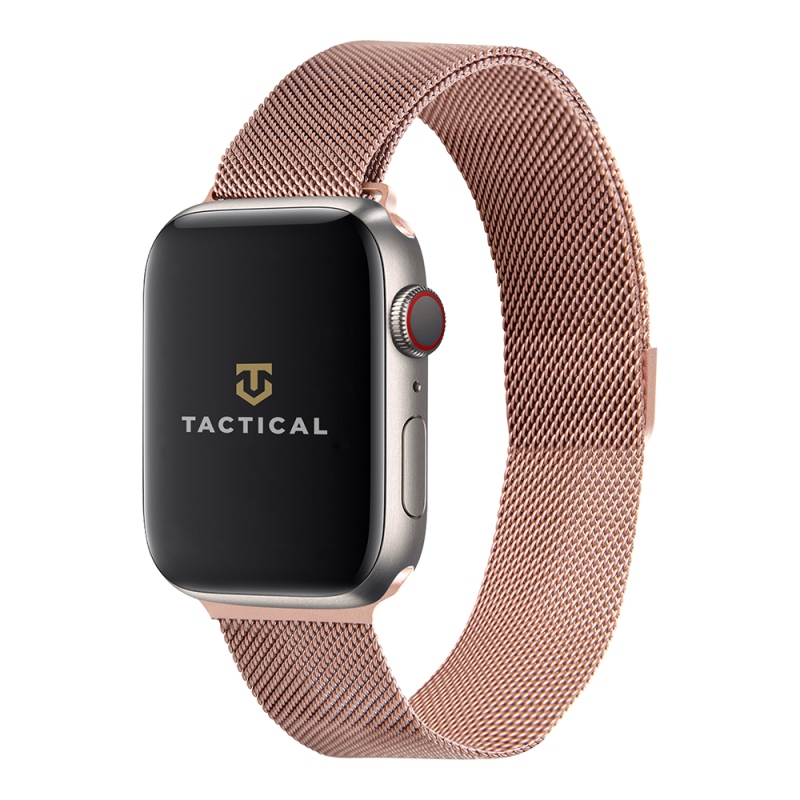 Tactical 349 Loop Magnetický Kovový Řemínek pro Apple Watch 1/2/3/4/5/6/7/8/9/SE 38/40/41mm Rose