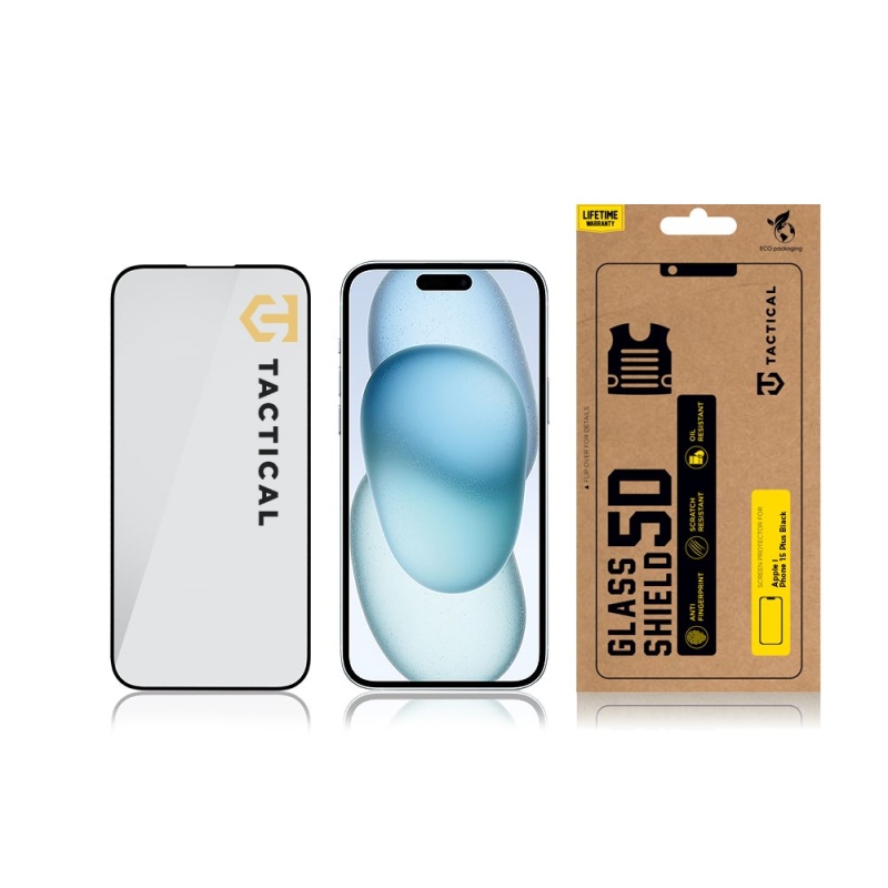 Tactical Glass Shield 5D sklo pro Apple iPhone 15 Plus Black