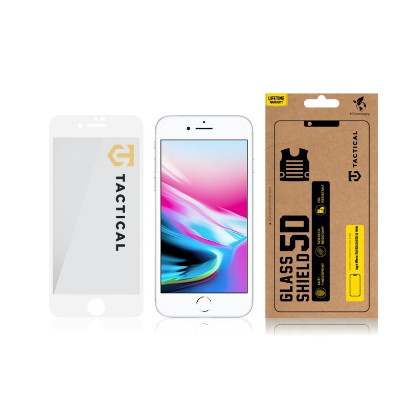 Tactical Glass Shield 5D sklo pro Apple iPhone 7/8/SE2020/SE2022 White 
