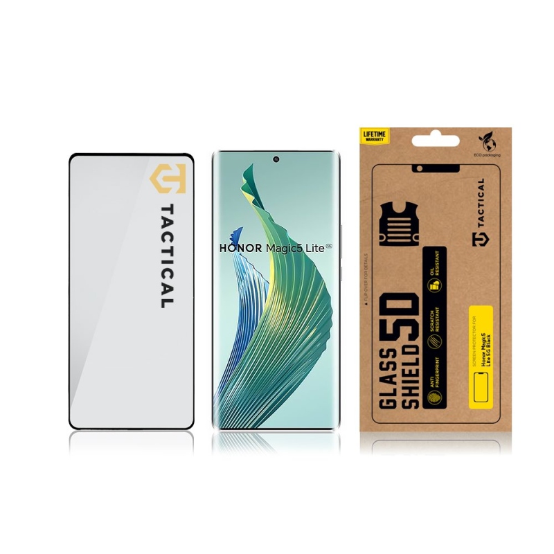 Tactical Glass Shield 5D sklo pro Honor Magic5 Lite 5G Black 