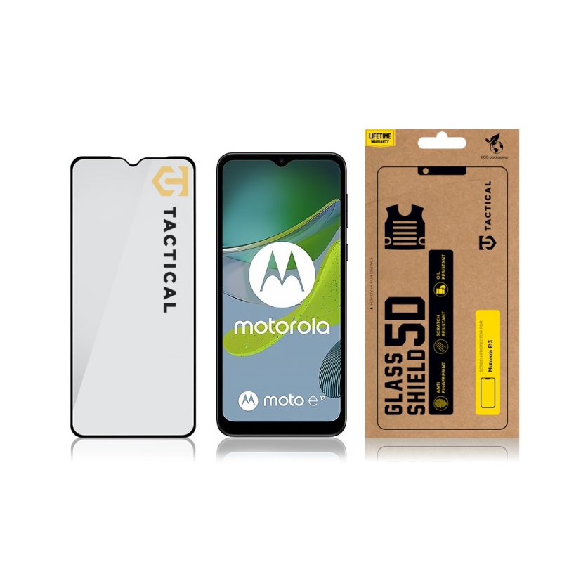 Tactical Glass Shield 5D sklo pro Motorola E13 Black 