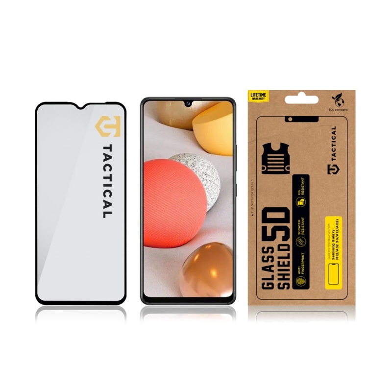 Tactical Glass Shield 5D sklo pro Samsung Galaxy M12/A32 5G/A12/A02s Black