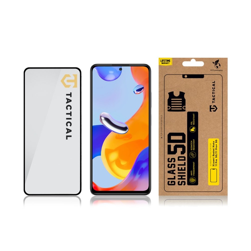 Tactical Glass Shield 5D sklo pro Xiaomi Redmi Note 11 Pro 5G/11 Pro+ 5G Black 