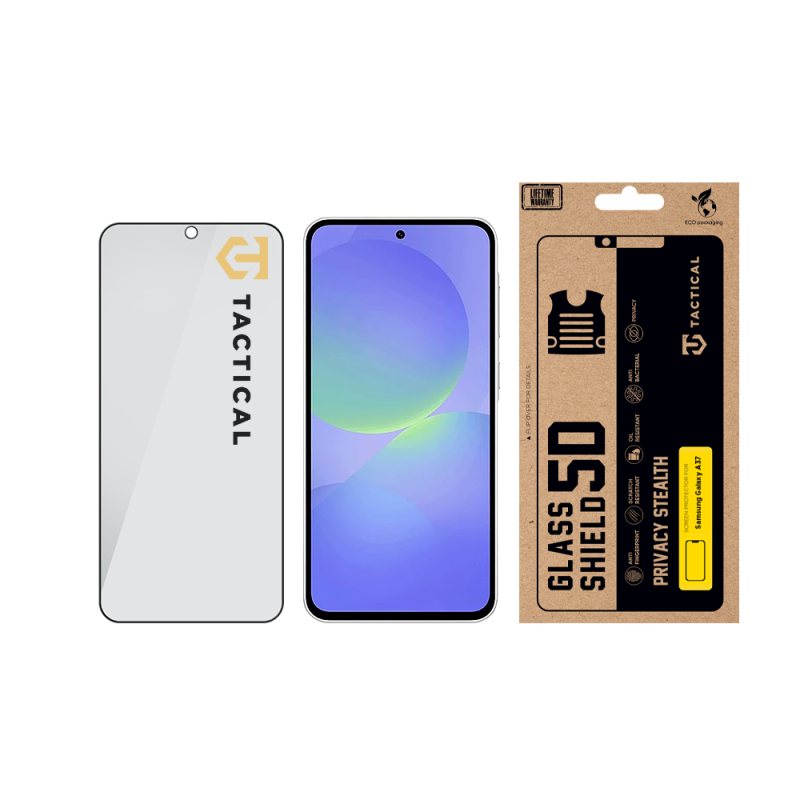 Tactical Glass Shield Privacy Stealth 5D sklo pro Samsung Galaxy A37 Black