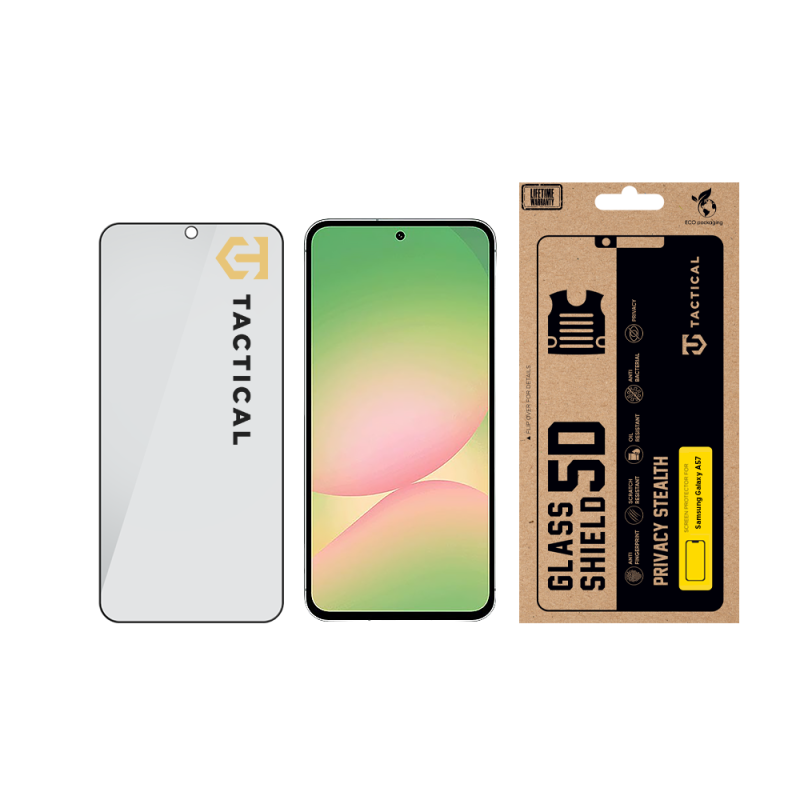 Tactical Glass Shield Privacy Stealth 5D sklo pro Samsung Galaxy A57 Black