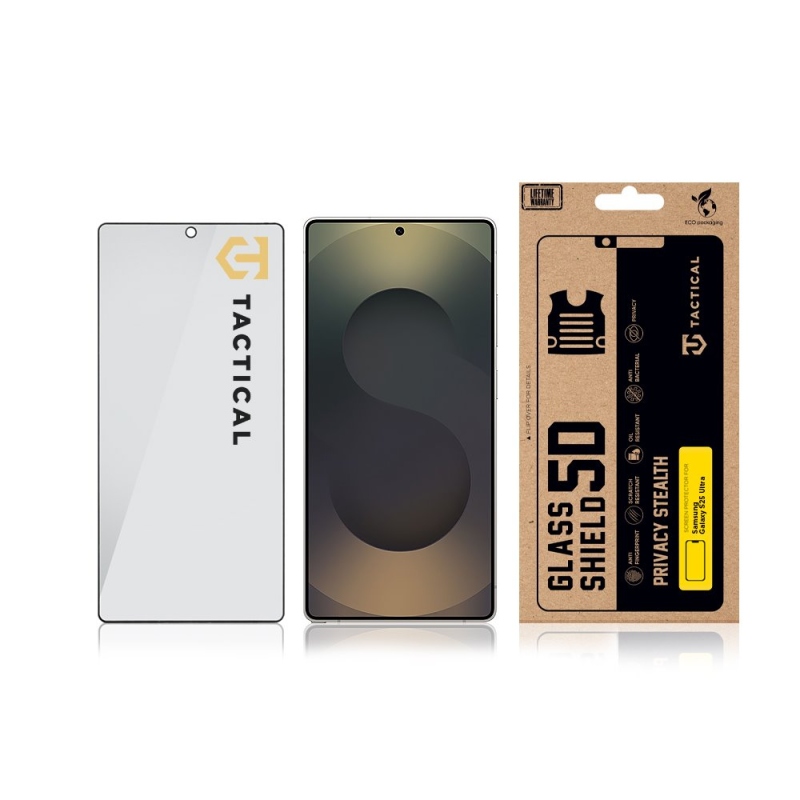 Tactical Glass Shield Privacy Stealth 5D sklo pro Samsung Galaxy S25 Ultra Black