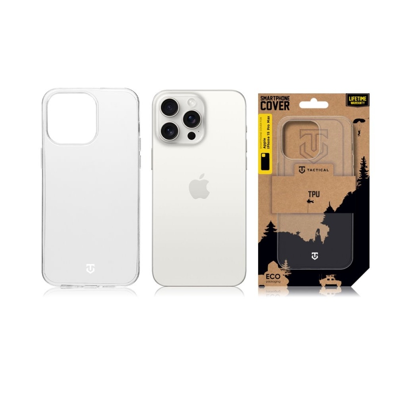 Tactical TPU Kryt pro Apple iPhone 15 Pro Max - průhledný 