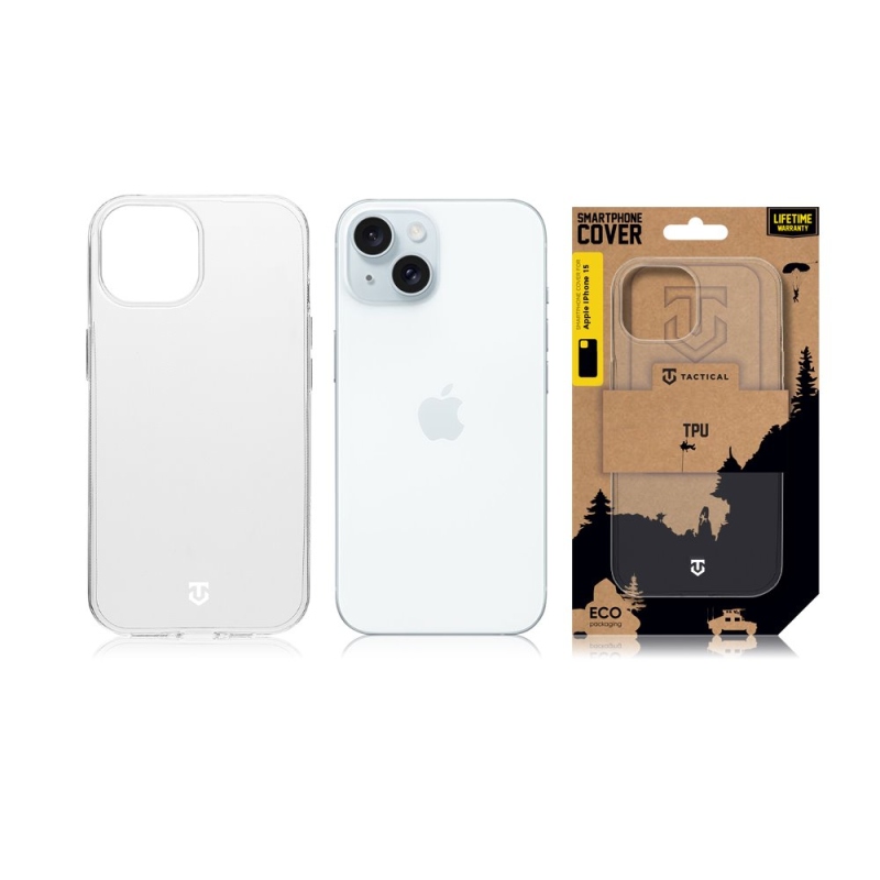 Tactical TPU Kryt pro Apple iPhone 15 - průhledný 