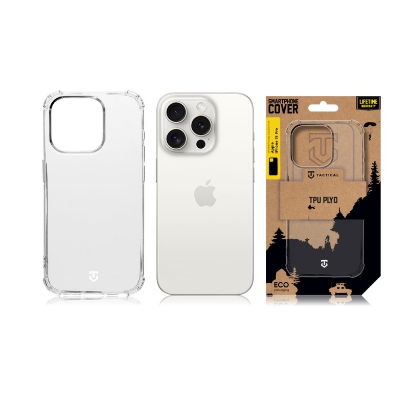 Tactical TPU Plyo Kryt pro Apple iPhone 15 Pro - průhledný 