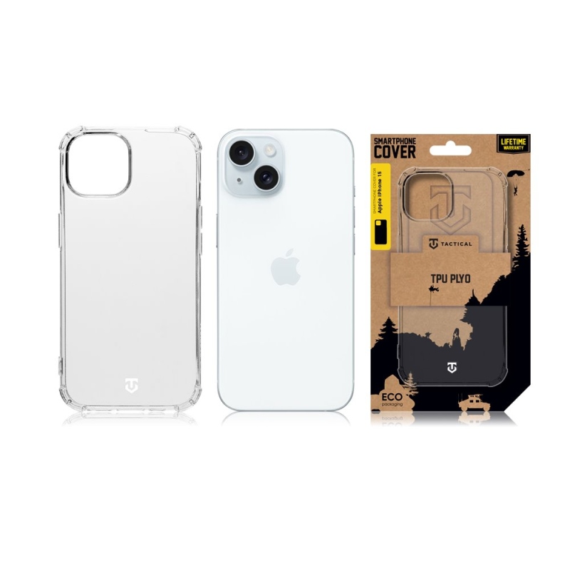 Tactical TPU Plyo Kryt pro Apple iPhone 15 - průhledný 