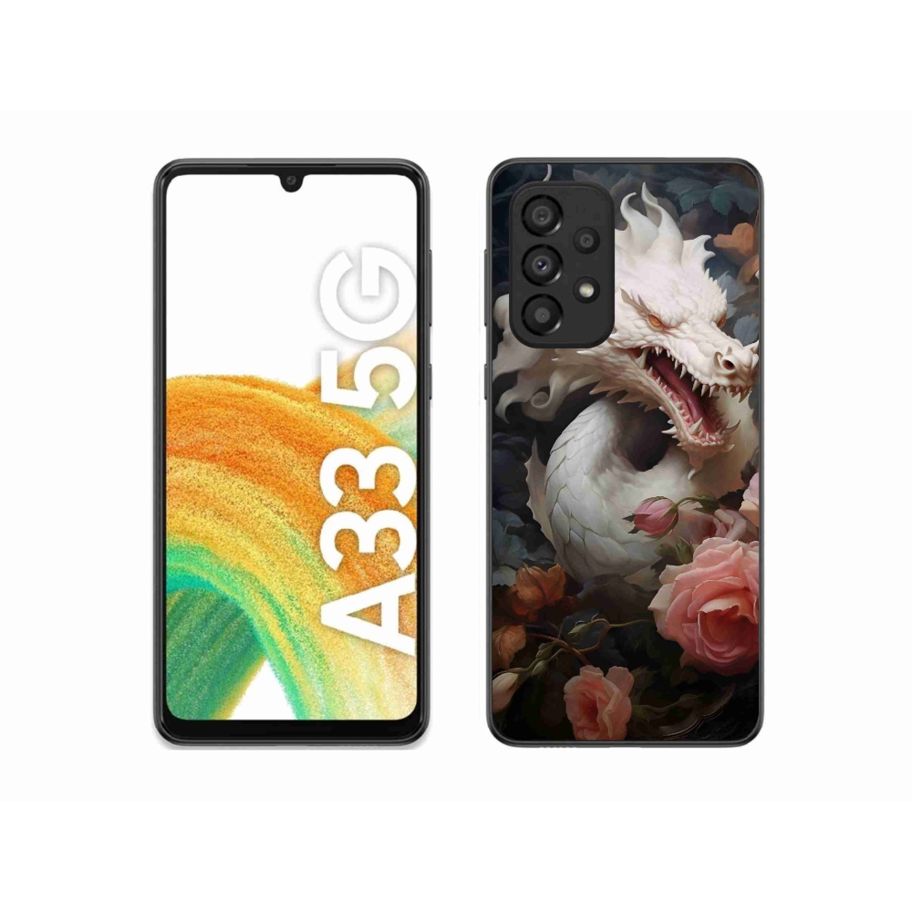 Gelový kryt mmCase na Samsung Galaxy A33 5G - bílý drak