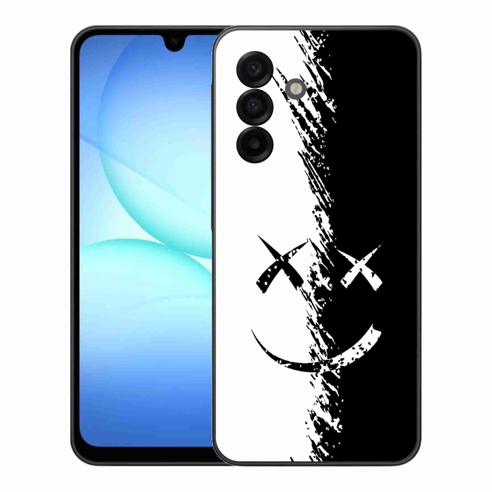 Gelový kryt mmCase na Samsung Galaxy A17 4G/5G - černobílý smajlík