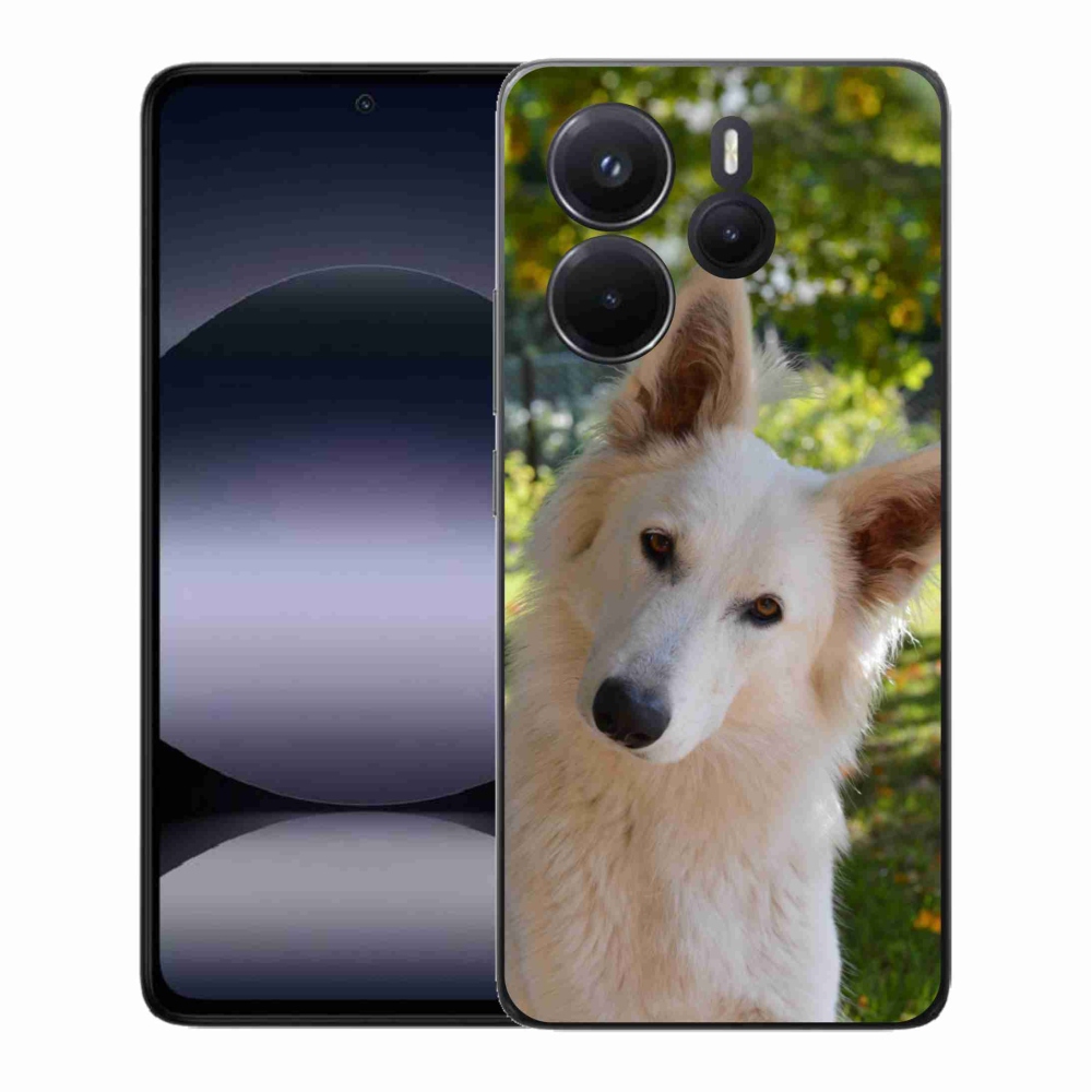Gelový kryt mmCase na Xiaomi Redmi Note 14 - bílý švýcarský ovčák 1