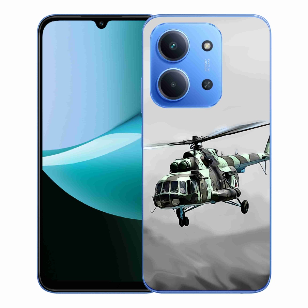Gelový kryt mmCase na Xiaomi Redmi 15C 4G/5G (173mm) - vojenský vrtulník