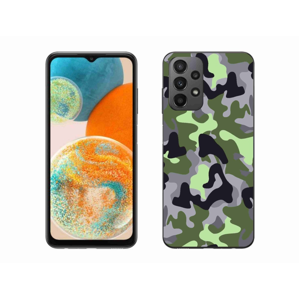 Gelový kryt mmCase na Samsung Galaxy A23 4G/5G - maskáčový vzor 7