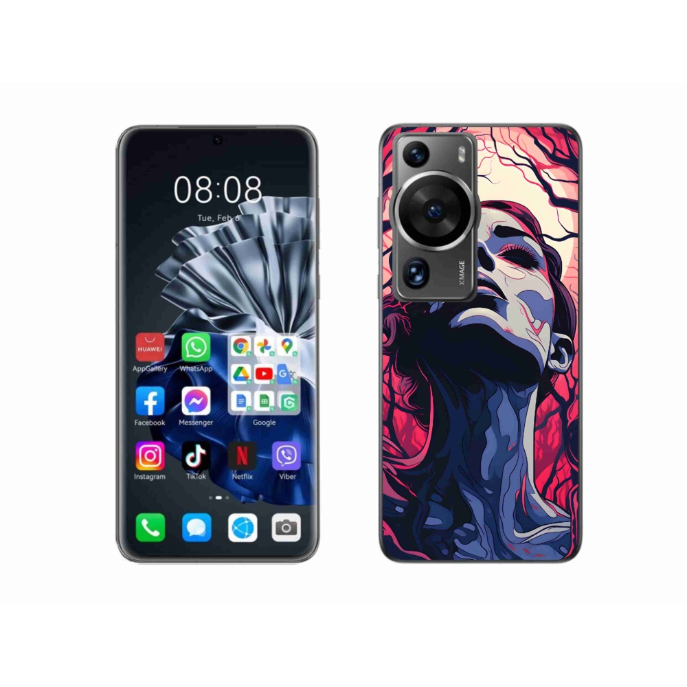 Gelový kryt mmCase na Huawei P60 Pro - abstraktní obličej