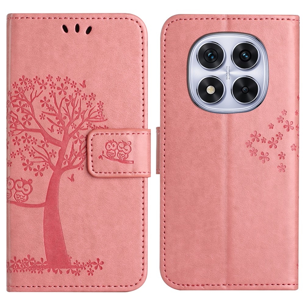 Tree knížkové pouzdro na Xiaomi Redmi Note 14 Pro 5G/Poco X7 5G/Note 14 Pro+ 5G - růžové