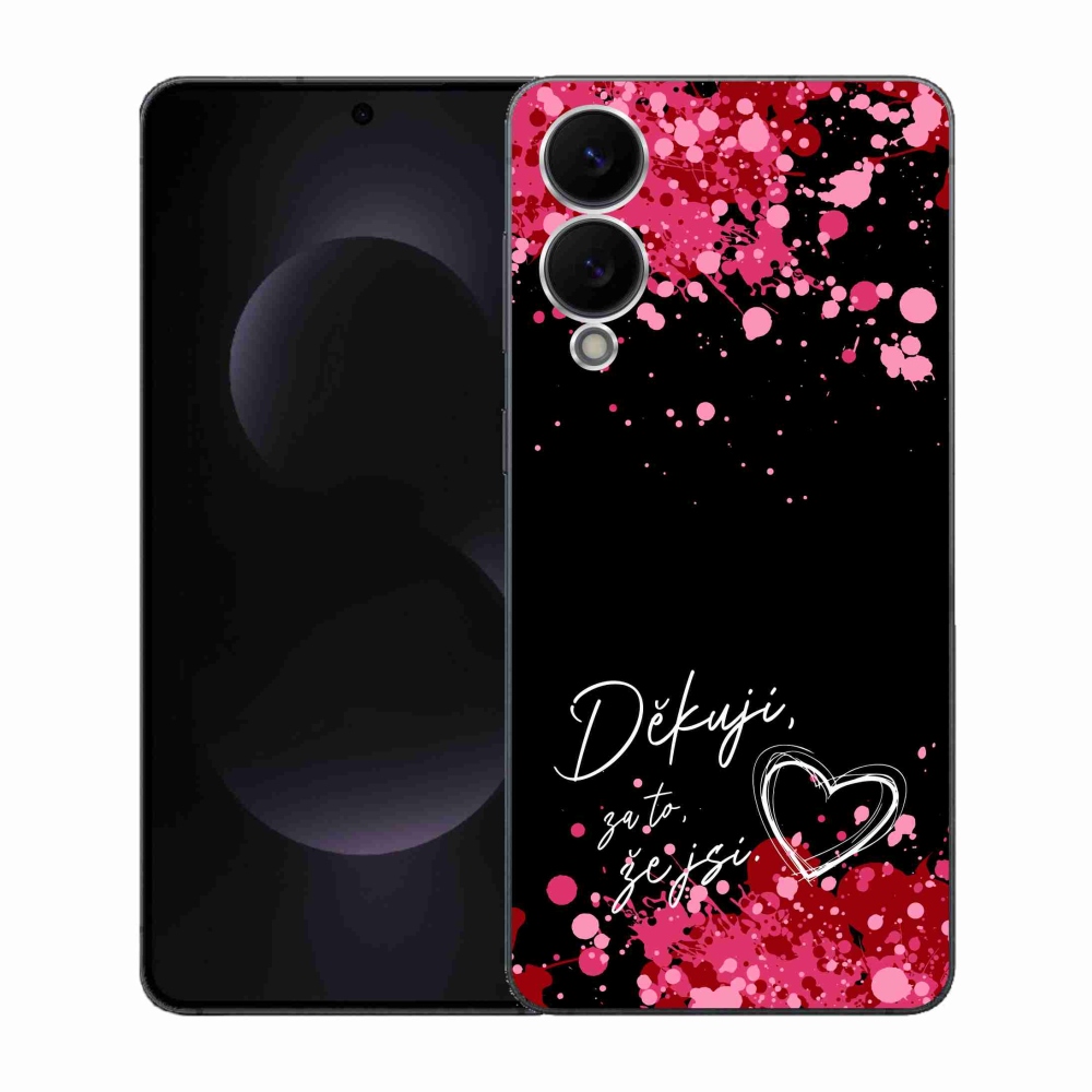 Gelový kryt mmCase na Samsung Galaxy S25 Edge - zamilovaný text 2 černé pozadí