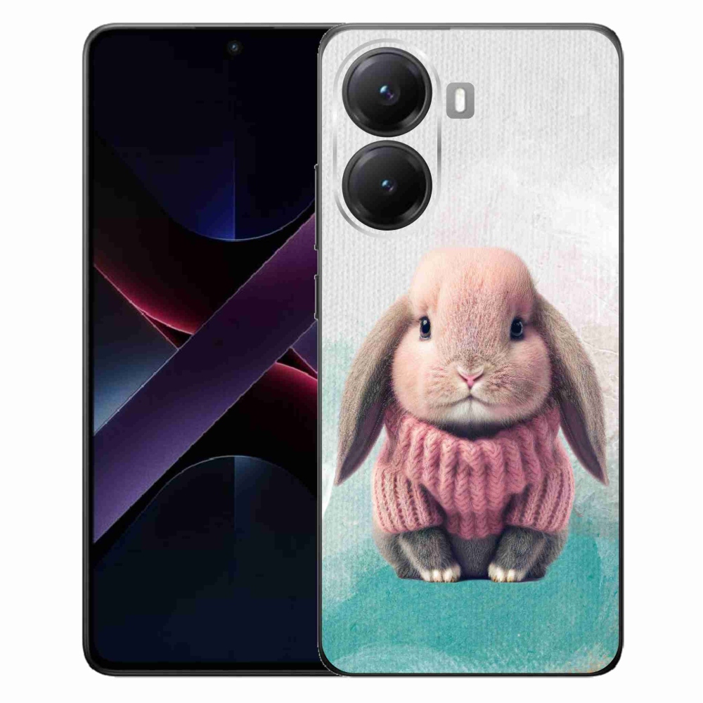Gelový kryt mmCase na Xiaomi Poco X7 Pro 5G - králíček ve svetru