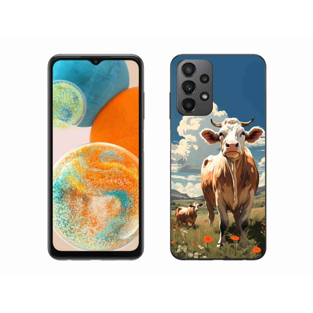 Gelový kryt mmCase na Samsung Galaxy A23 4G/5G - krávy na louce