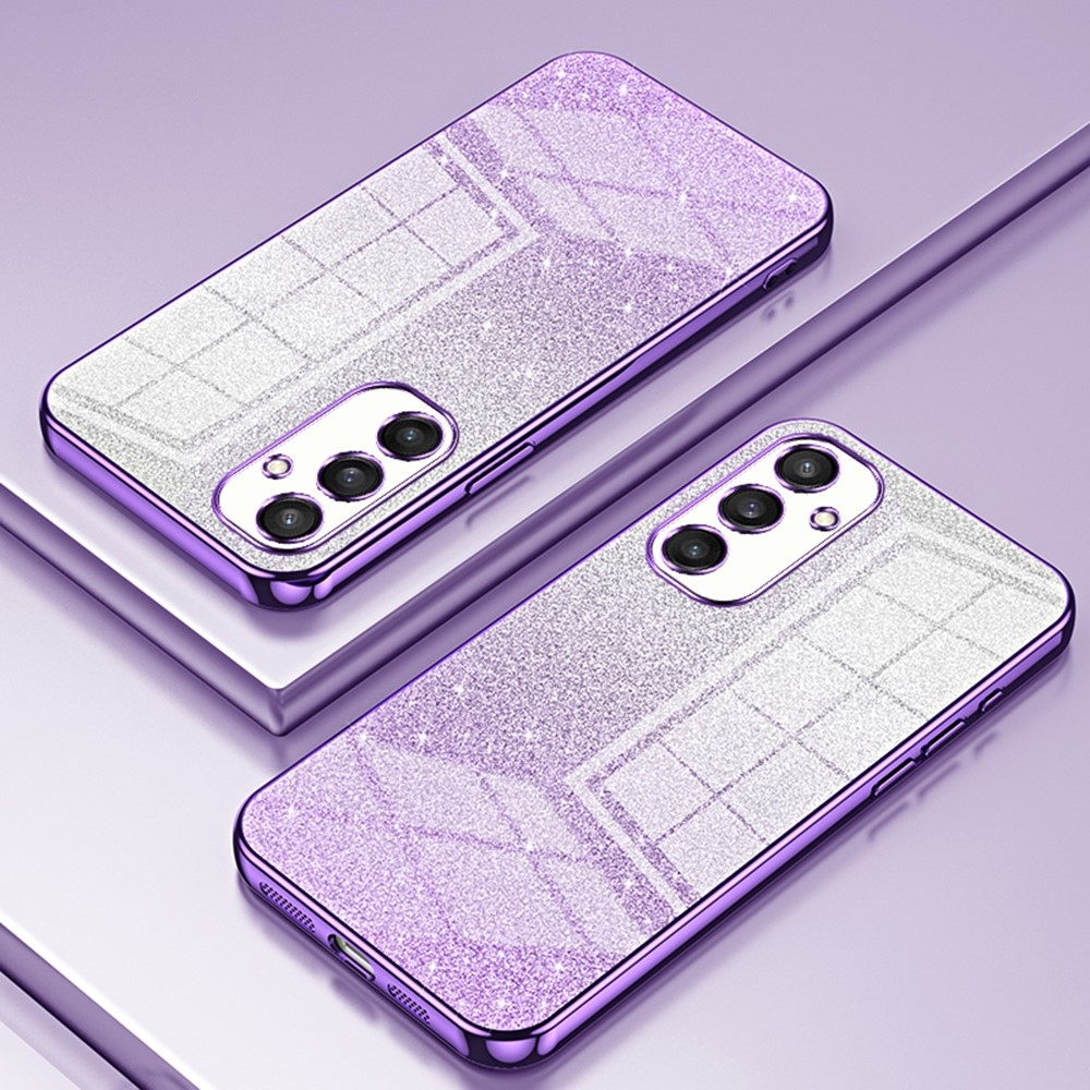 Cut gelový třpytivý obal na Samsung Galaxy S25 - fialový