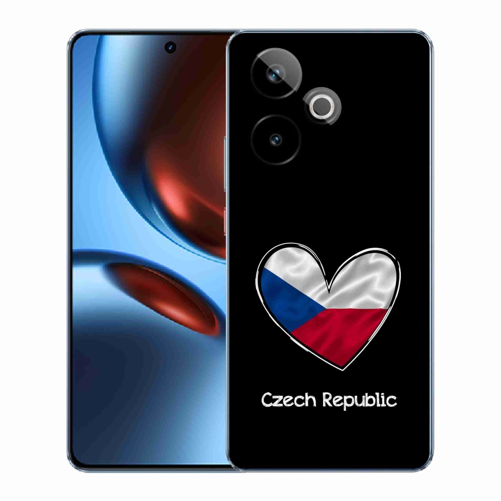 Gelový kryt mmCase na Realme GT 7 5G/GT 7T 5G - vlajka srdce černé pozadí