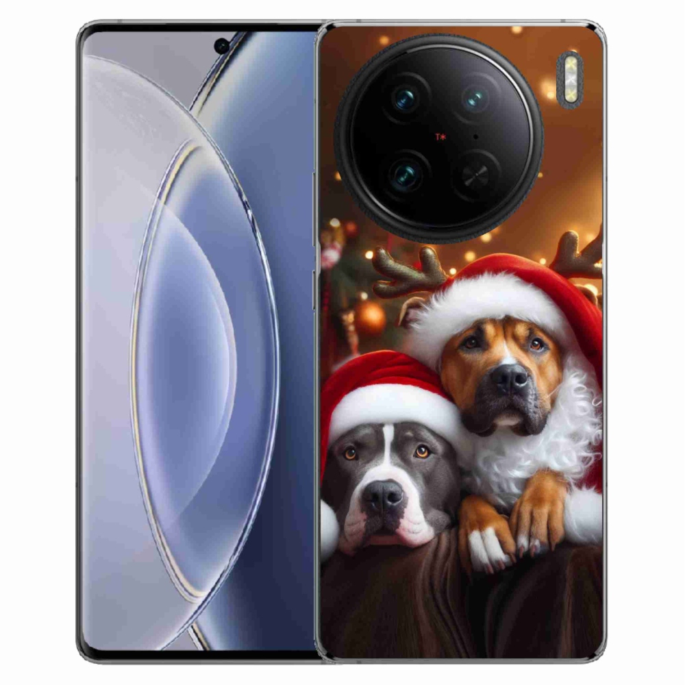 Gelový kryt mmCase na Vivo X90 Pro - vánoční psi