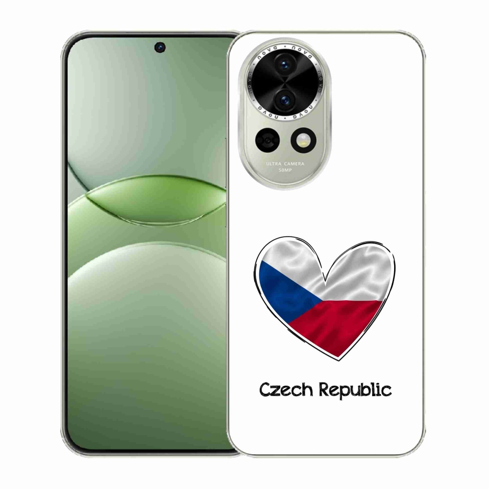 Gelový kryt mmCase na Huawei Nova 13 5G - vlajka srdce bílé pozadí