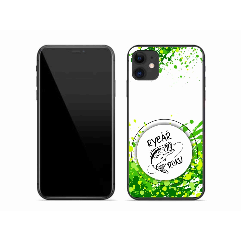 Gelový kryt mmCase na iPhone 11 - rybář roku bílé pozadí