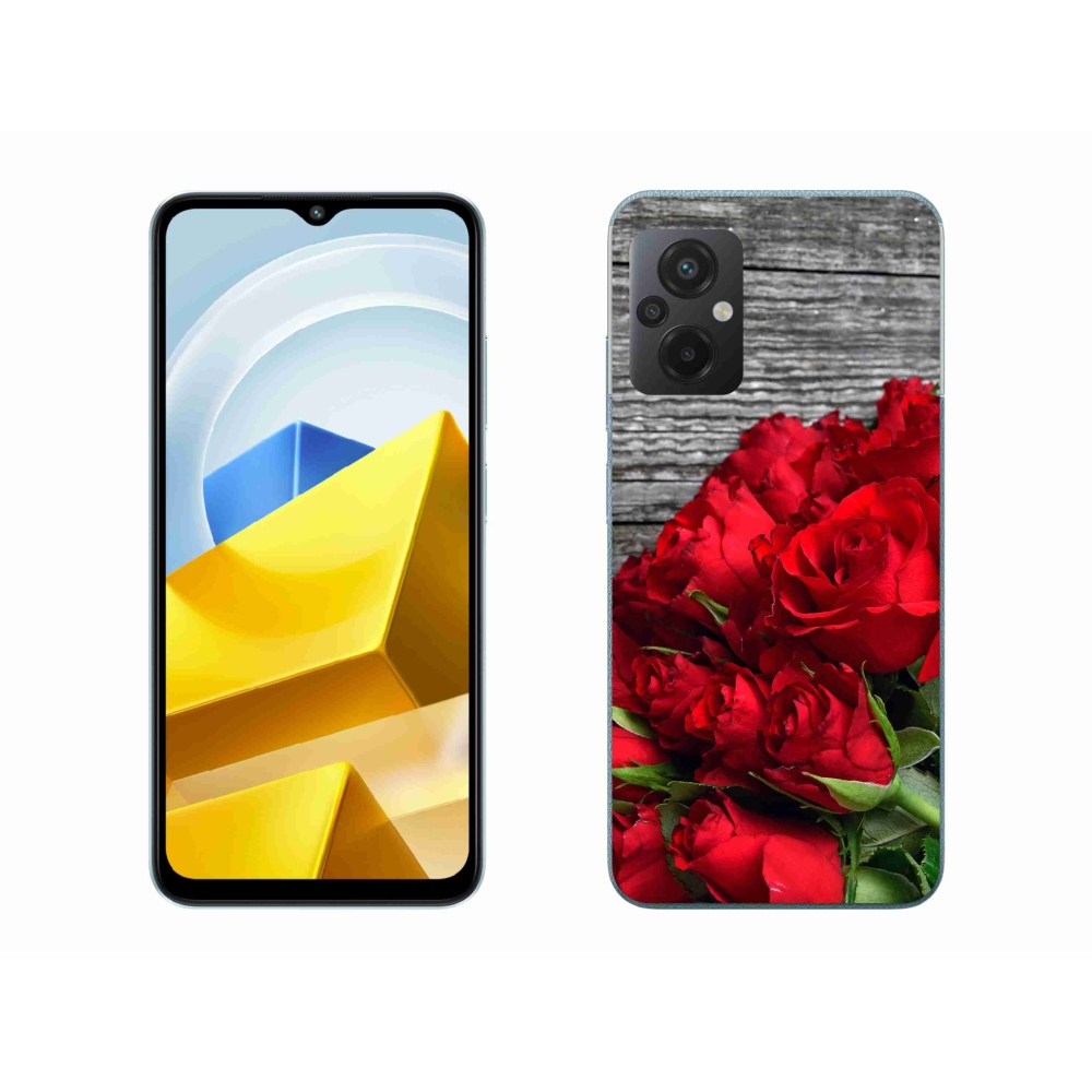 Gelový kryt mmCase na Xiaomi Poco M5 4G - červené růže