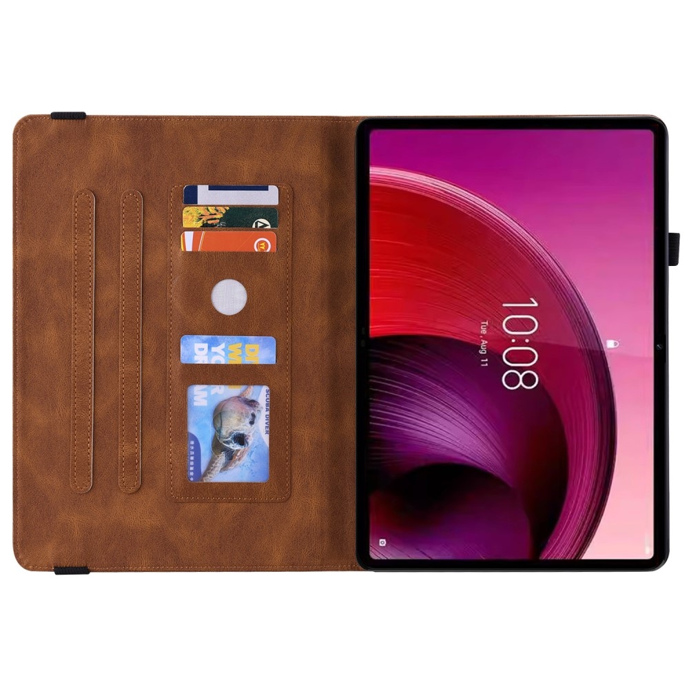 Imprint zavírací pouzdro na Lenovo Tab M10 5G - hnědé